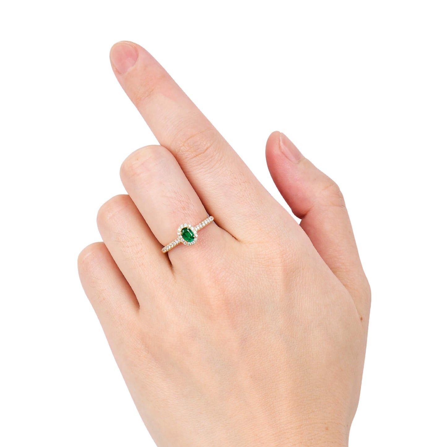 Natural Vivid Green Emerald Ring, 0.52 Ct. TW