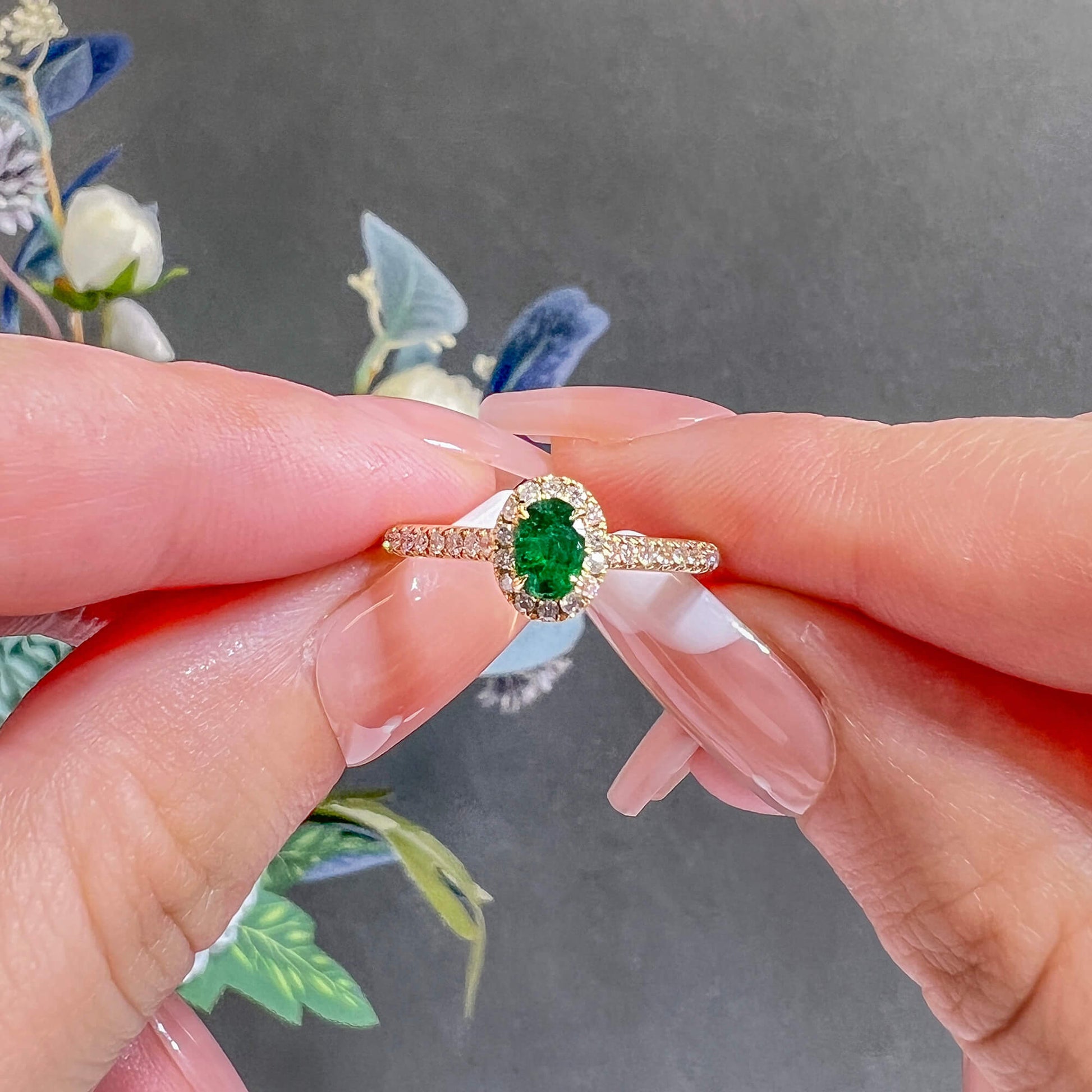 Natural Vivid Green Emerald Ring, 0.52 Ct. TW