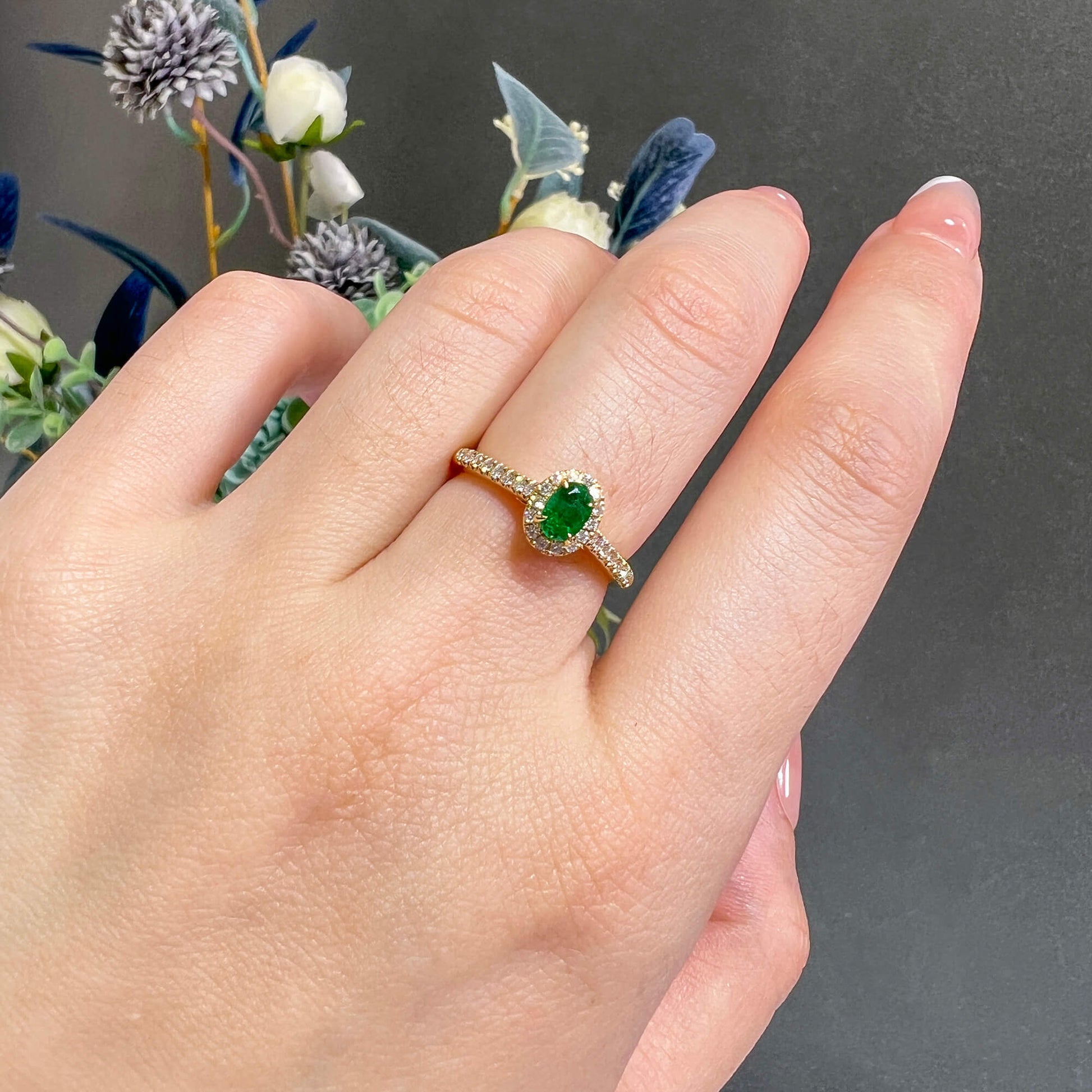 Natural Vivid Green Emerald Ring, 0.52 Ct. TW