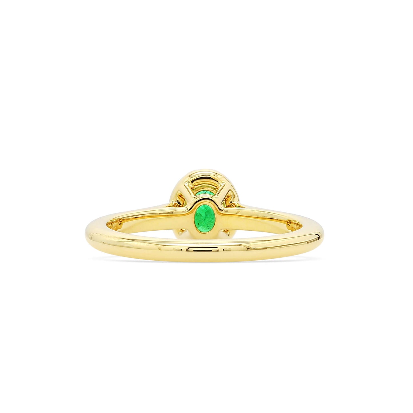Natural Vivid Green Emerald Halo Ring, 18K Yellow Gold, Oval Shape, 0.60 Ct. TW

(Origin omitted per rules; no treatment added since the gemstone is an emerald.)