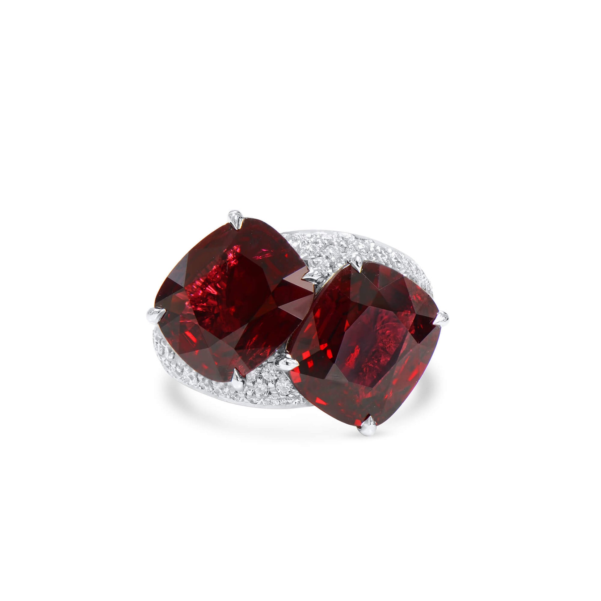 Natural Vivid Red Burma Spinel Ring, 11.62 Ct. TW, Cushion shape GRS Certified