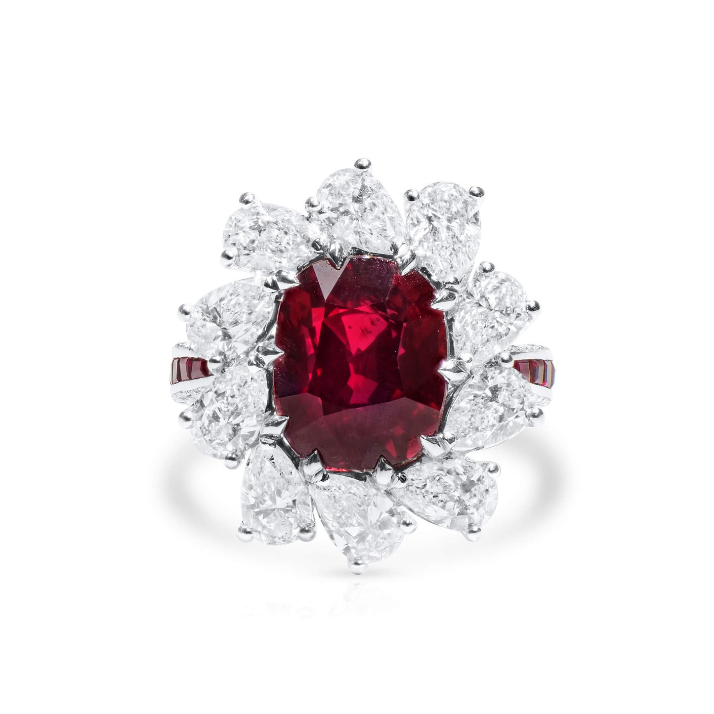 Natural Vivid Red Mozambique Ruby Ring, 12.84 Ct. TW, Oval shape, GRS Certified