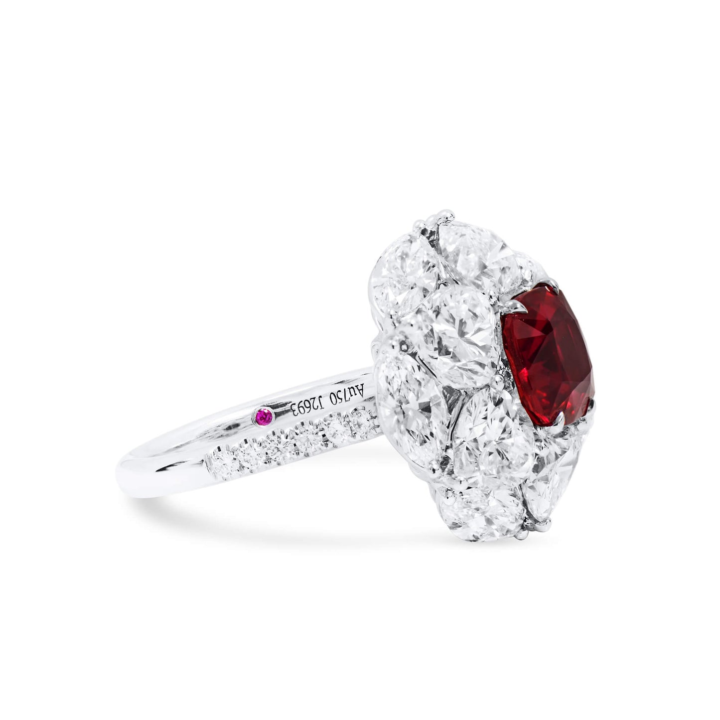 Natural Vivid Red Ruby and Diamond Ring, 2.62 Ct. (9.34 Ct. TW), GRS2023-058846, Unheated