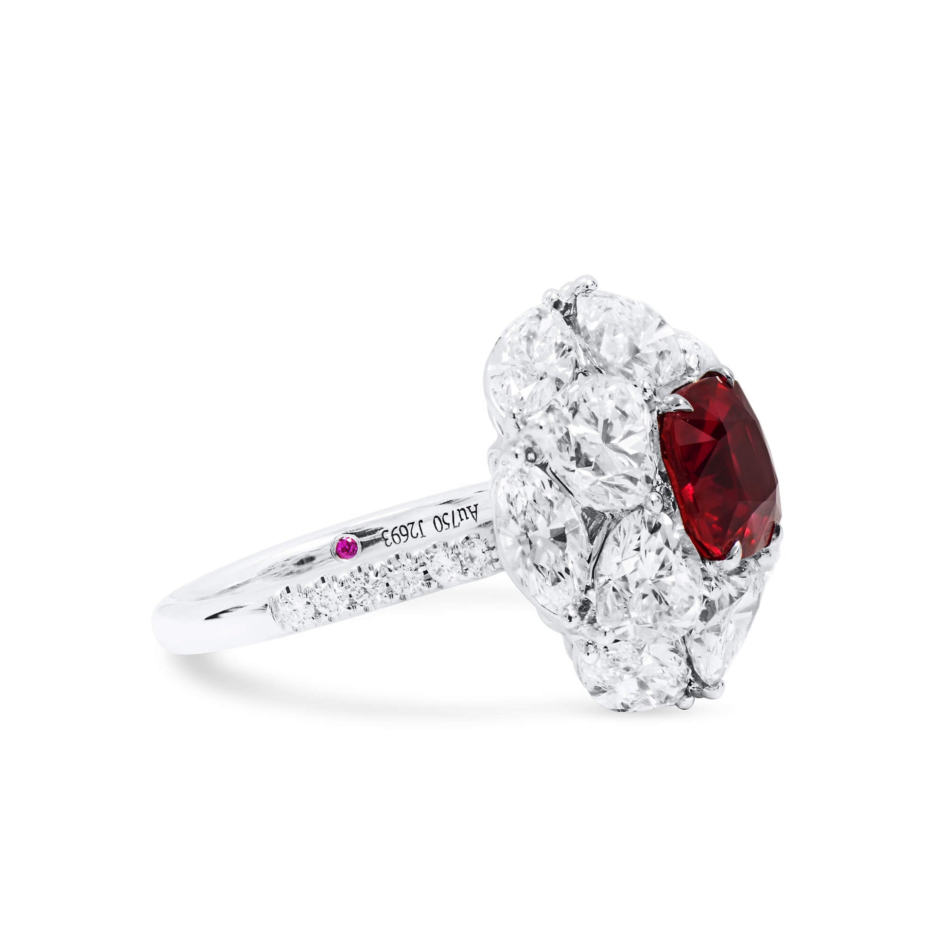 Natural Vivid Red Ruby and Diamond Ring, 2.62 Ct. (9.34 Ct. TW), GRS2023-058846, Unheated