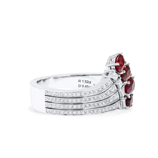 Natural Vivid Red Ruby Ring, 1.97 Ct. TW, Oval shape EG_LAB Certified