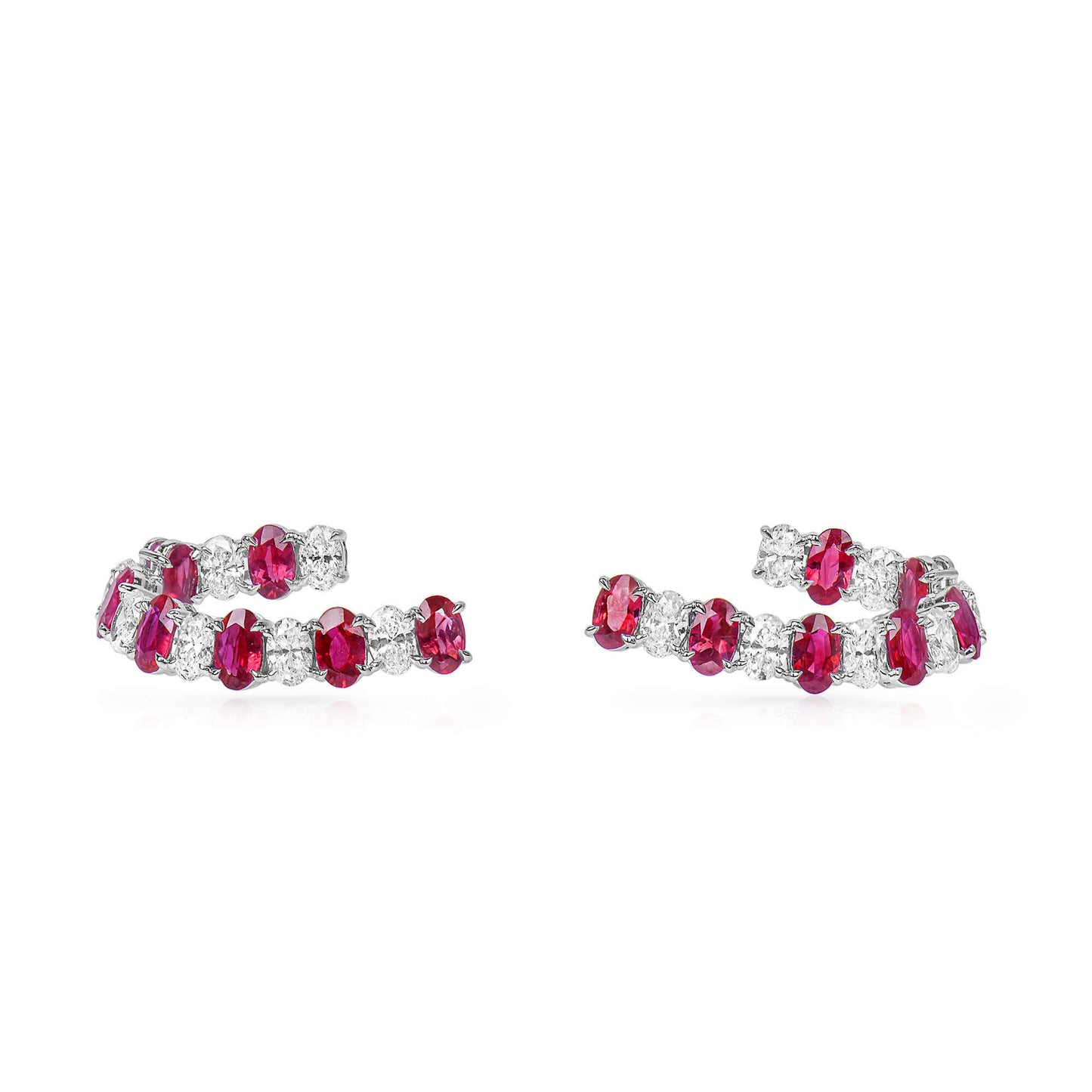 Natural Vivid Red Ruby Earrings, 5.01 Ct. TW