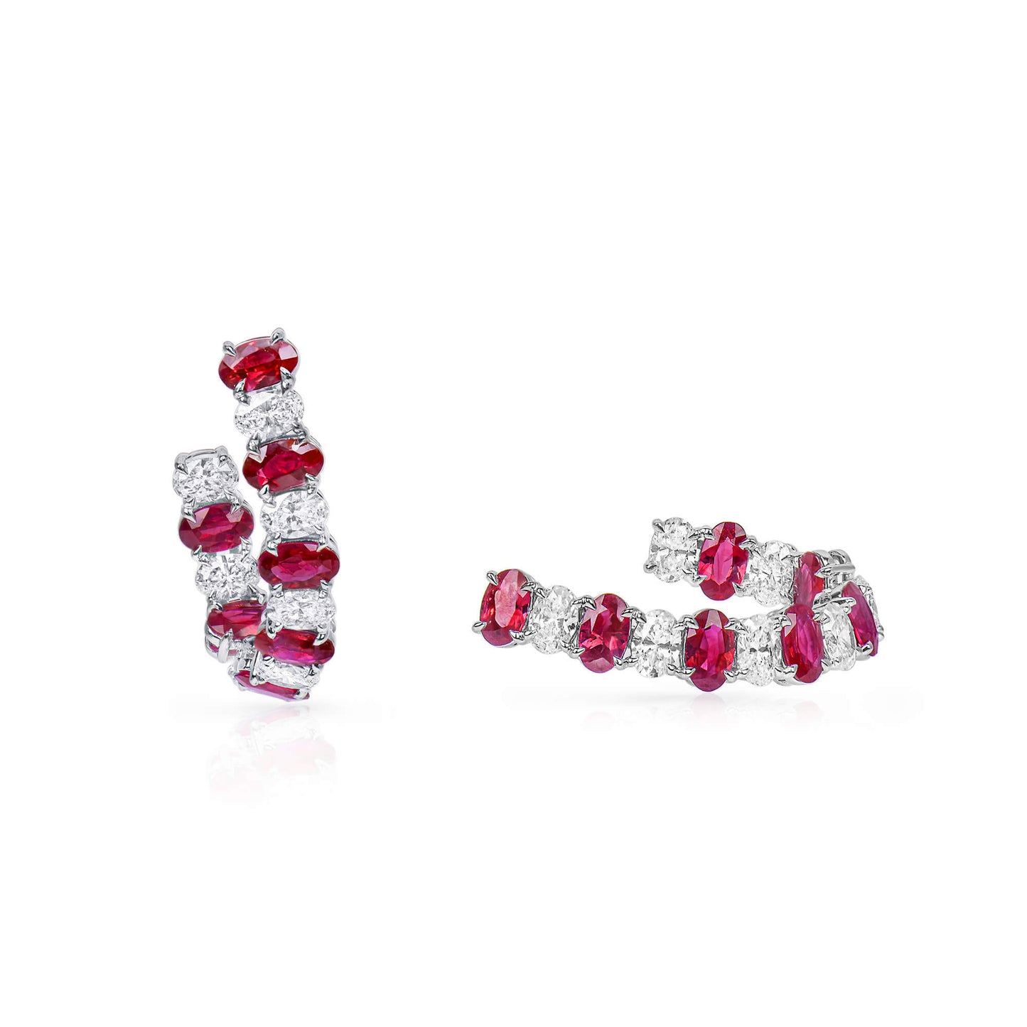 Natural Vivid Red Ruby Earrings, 5.01 Ct. TW