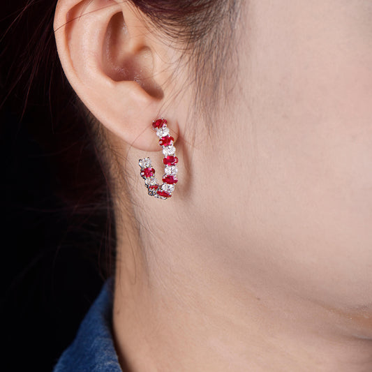 Natural Vivid Red Ruby Earrings, 5.01 Ct. TW