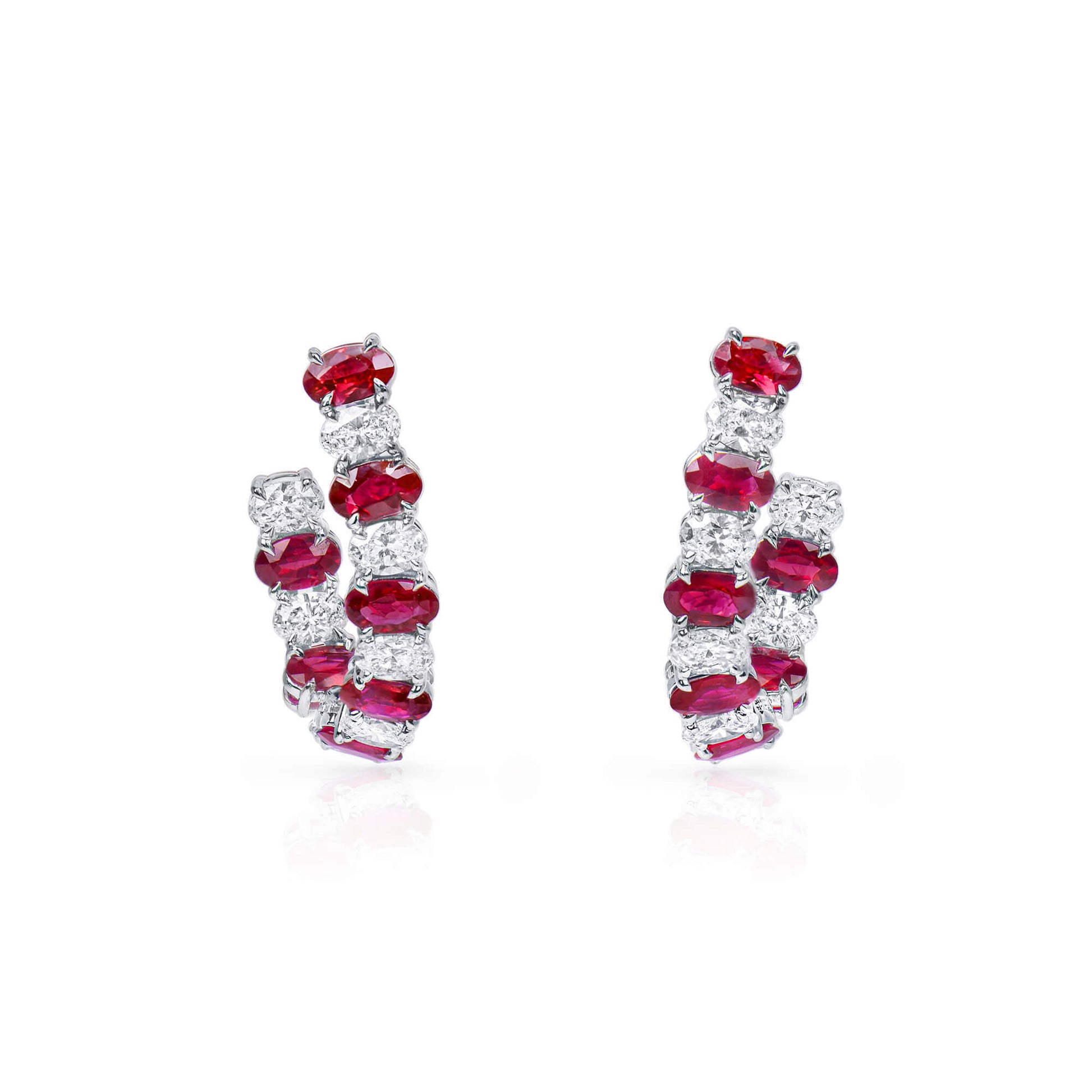 Natural Vivid Red Ruby Earrings, 5.01 Ct. TW