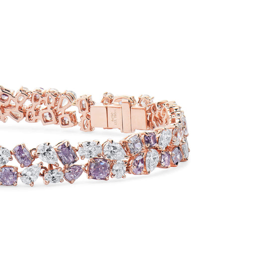 Natural Fancy Pink Diamond Bracelet, 18K Rose Gold, 12.75 Ct. TW
