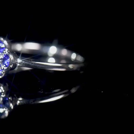 Natural 0.42 Ct. TW Sapphire Clover Ring in White Gold , 14K White Gold, 18K White Gold