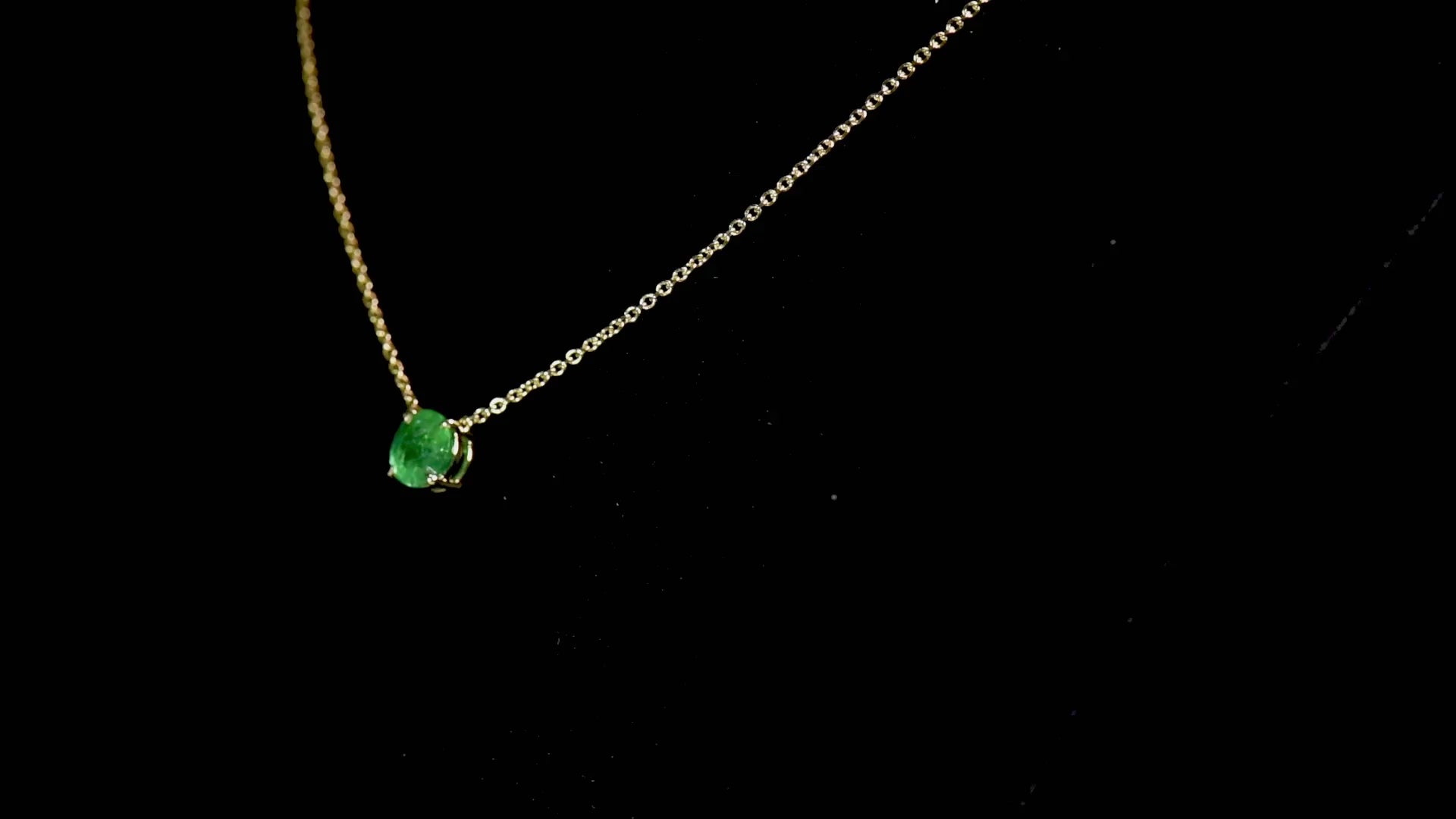 Natural Green Emerald Pendant, 18K Yellow Gold, Round Shape , 1.22 Ct. TW