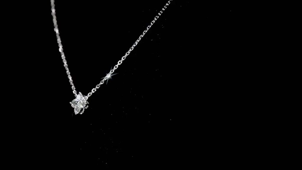 Natural 0.34 Ct. TW Diamond Clover Pendant in White Gold, 14K White Gold, 18K White Gold