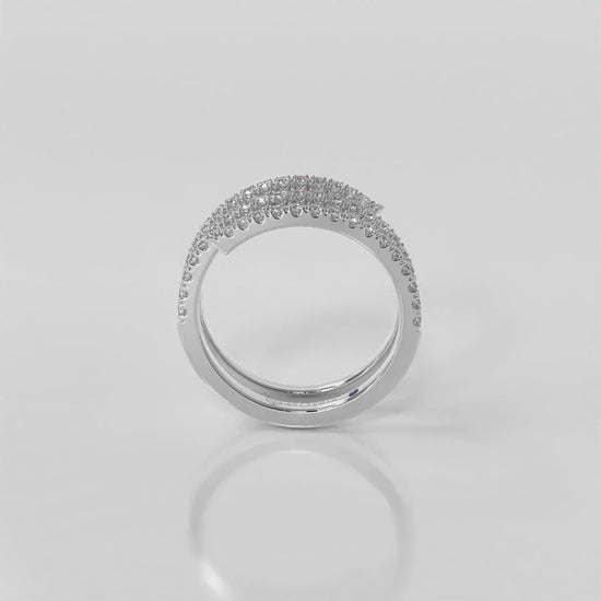 Centuria half eternity spiral diamond ring, 14K white gold, 18K white gold