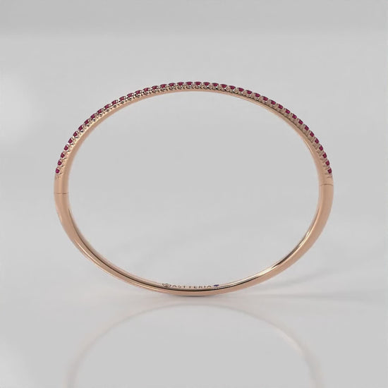 Centuria™ Bangle with Half Pavé ruby, 14K rose gold, 18K rose gold