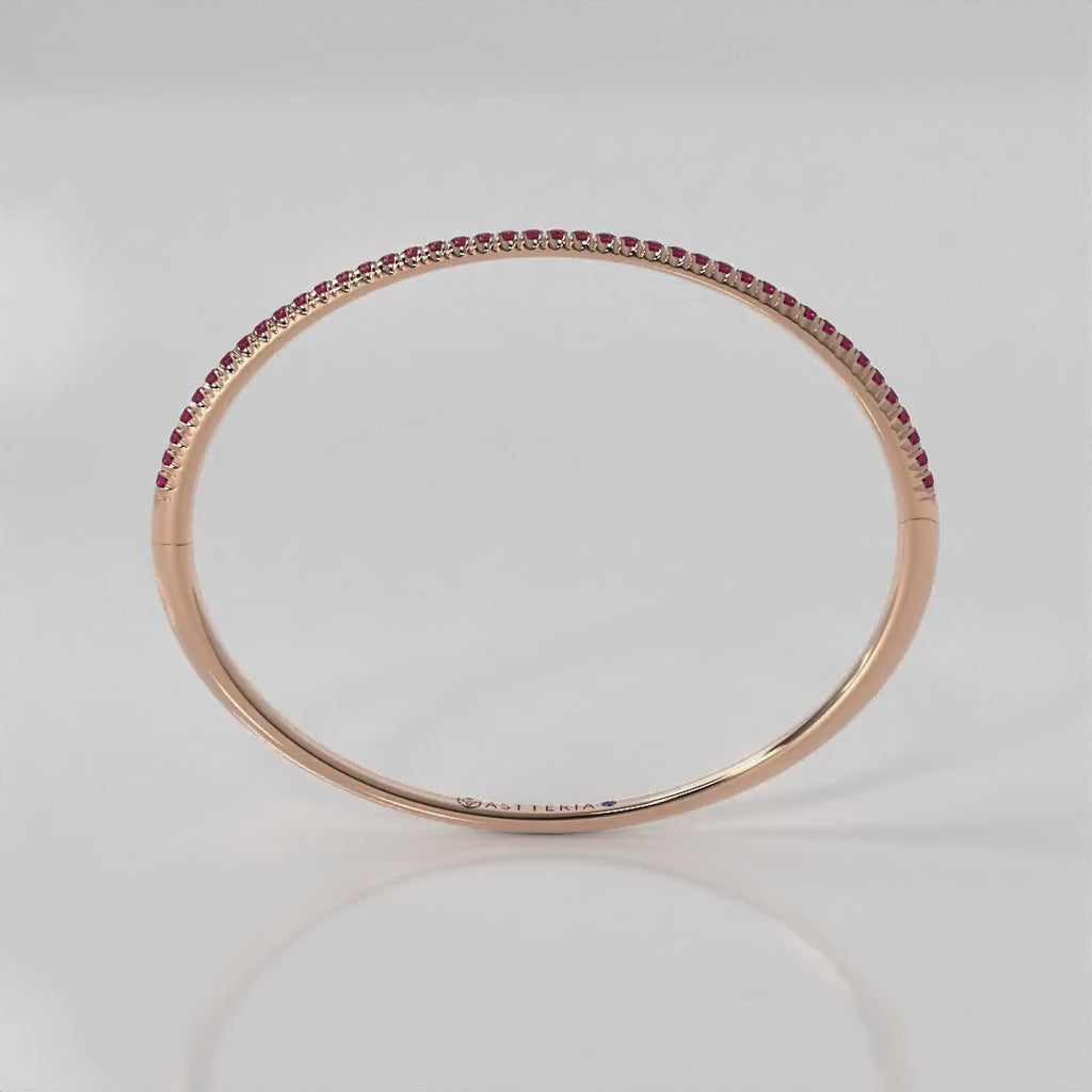 Centuria™ Bangle with Half Pavé ruby, 14K rose gold, 18K rose gold