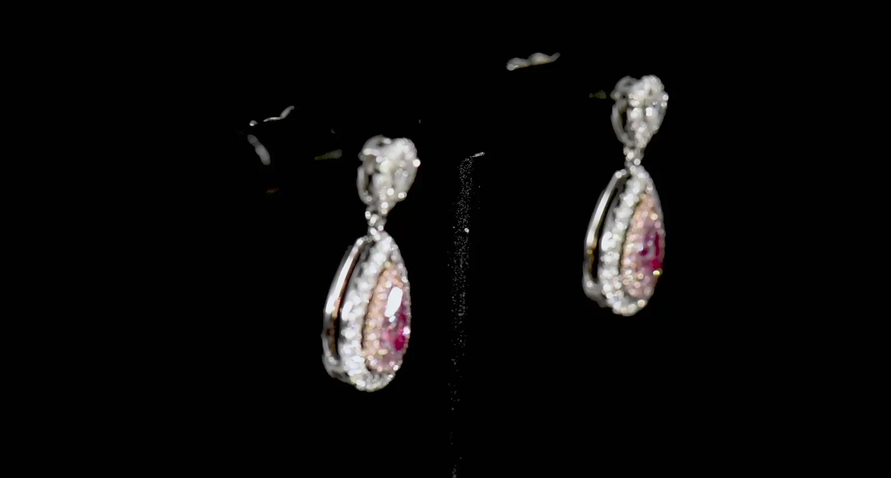 Light Pink Diamond Earrings, 1.34 Ct. TW, Pear shape, GIA Certified