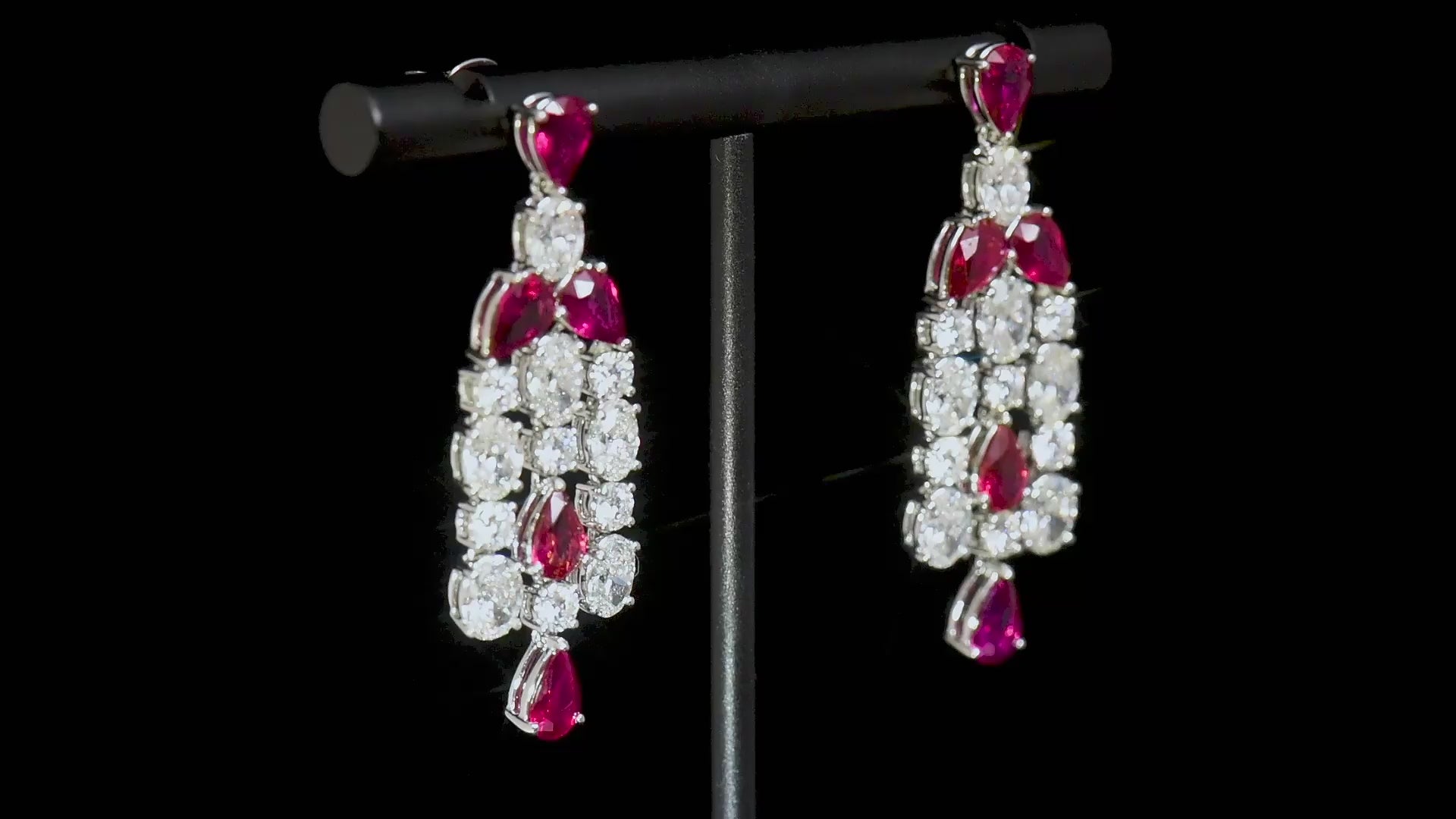Natural Vivid Red Ruby Earrings, 9.51 Ct. TW