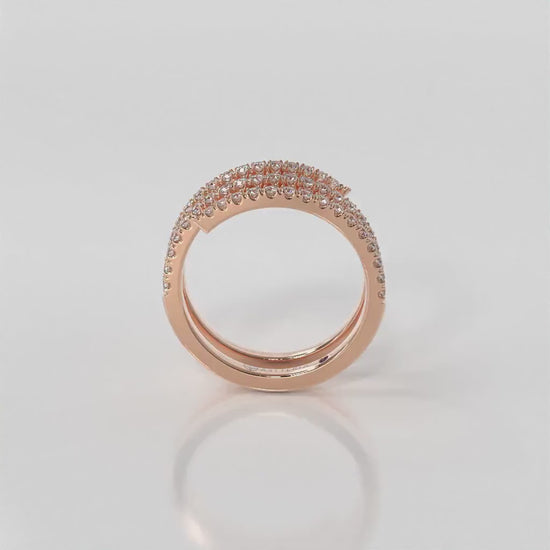 Centuria half eternity spiral diamond ring, 14K rose gold, 18K rose gold