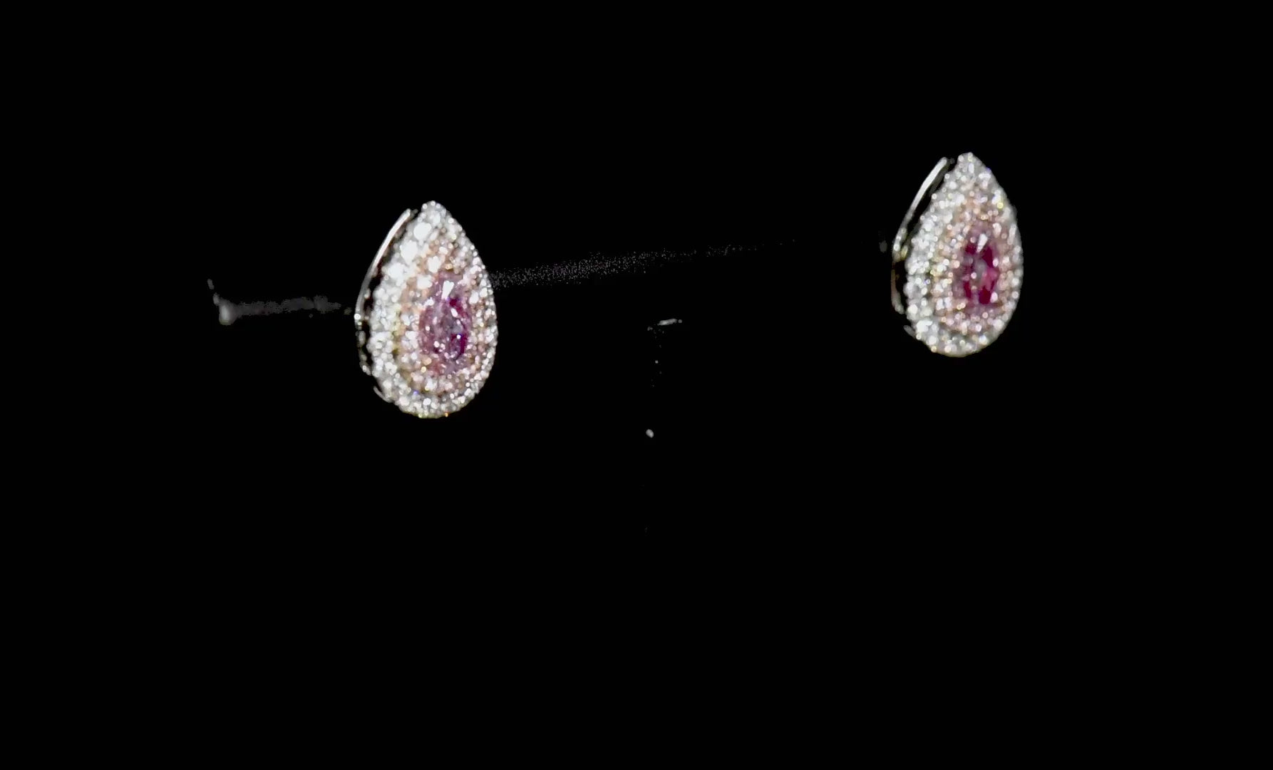 Light Pink Diamond Earrings, 1.01 Ct. TW, Pear shape, GIA Certified