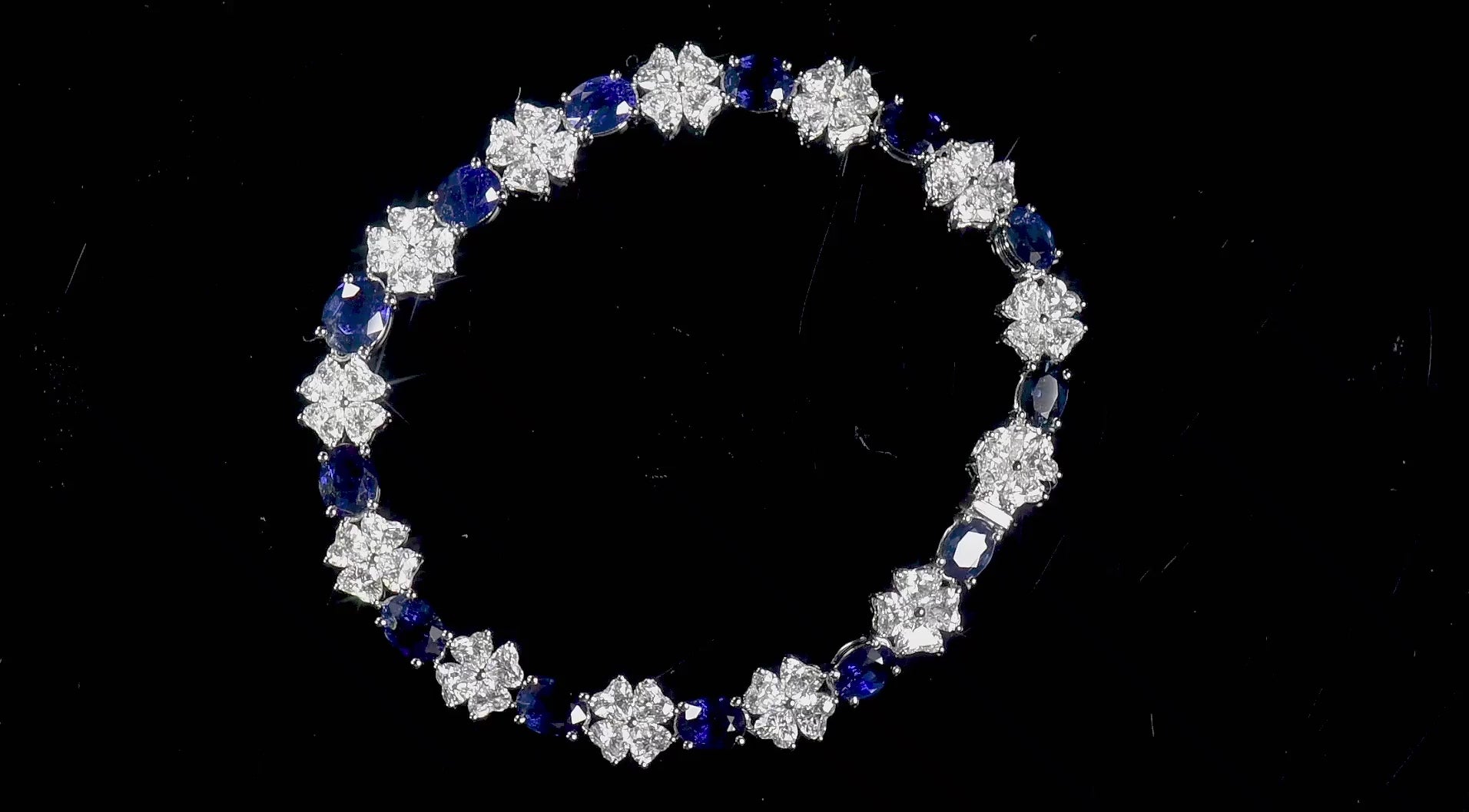 Royal Blue Burmese Sapphire And Diamond Bracelet, 8.97 Ct. (16.79 Ct. TW), 20764415, Unheated