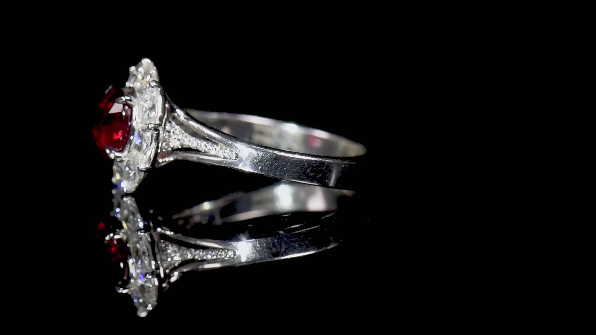 Natural Vivid Red Ruby Ring, 3.71 Ct. TW, Oval shape, GRS Certified