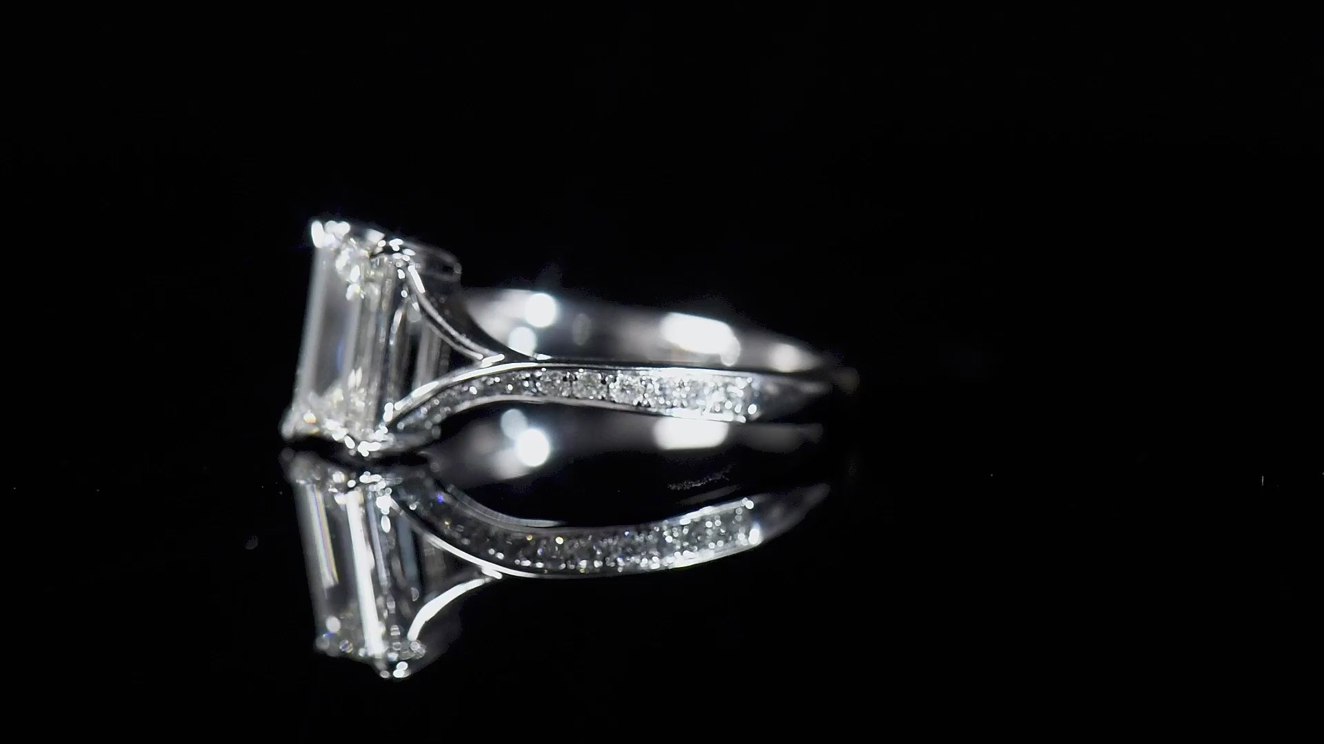 Natural Diamond Solitaire Ring, 18K White Gold, Baguette Shape, 1.17 Ct. TW