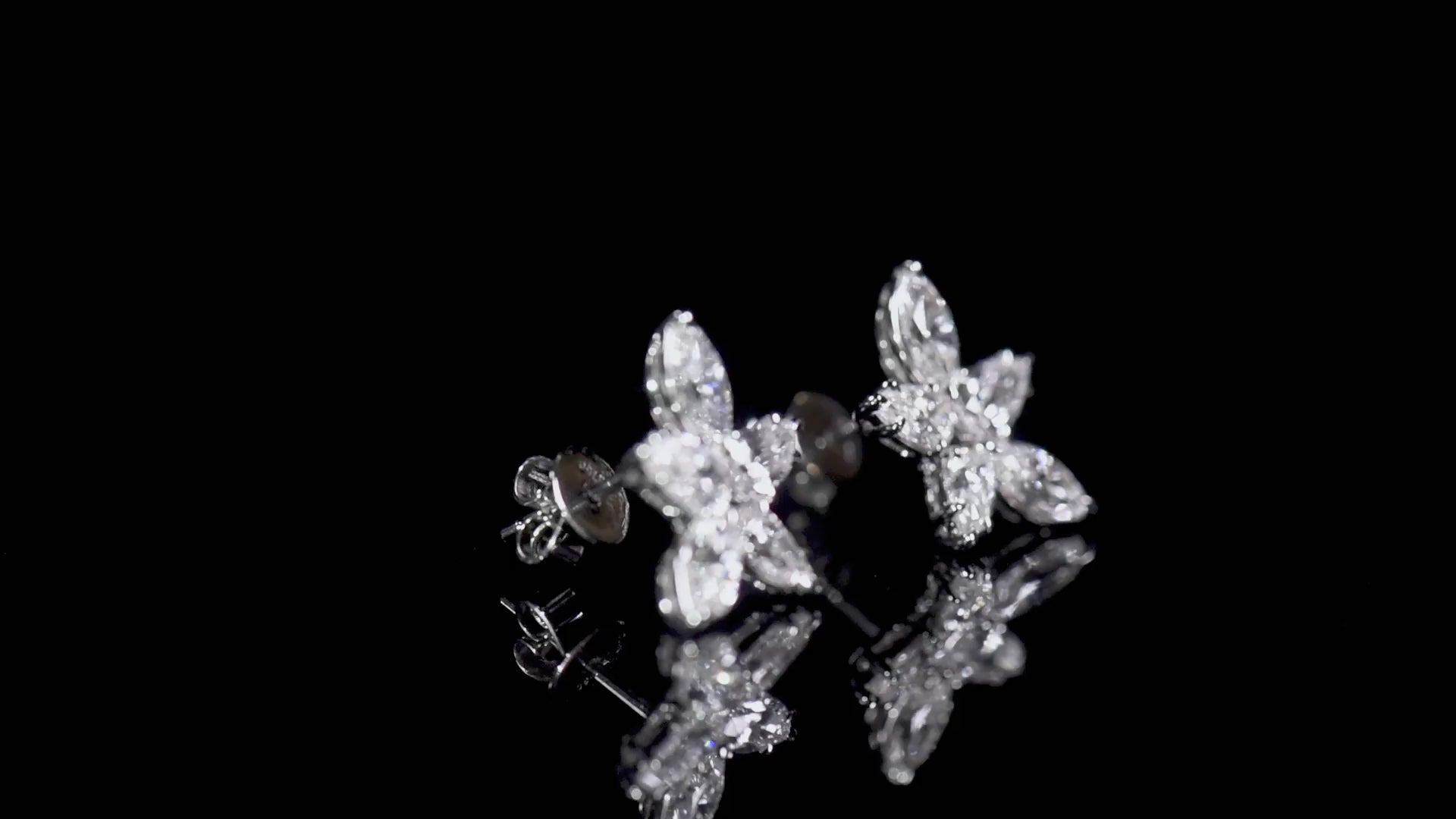 Natural Diamond Stud Earrings, 18K White Gold, Marquise Shape, 2.38 Ct. TW