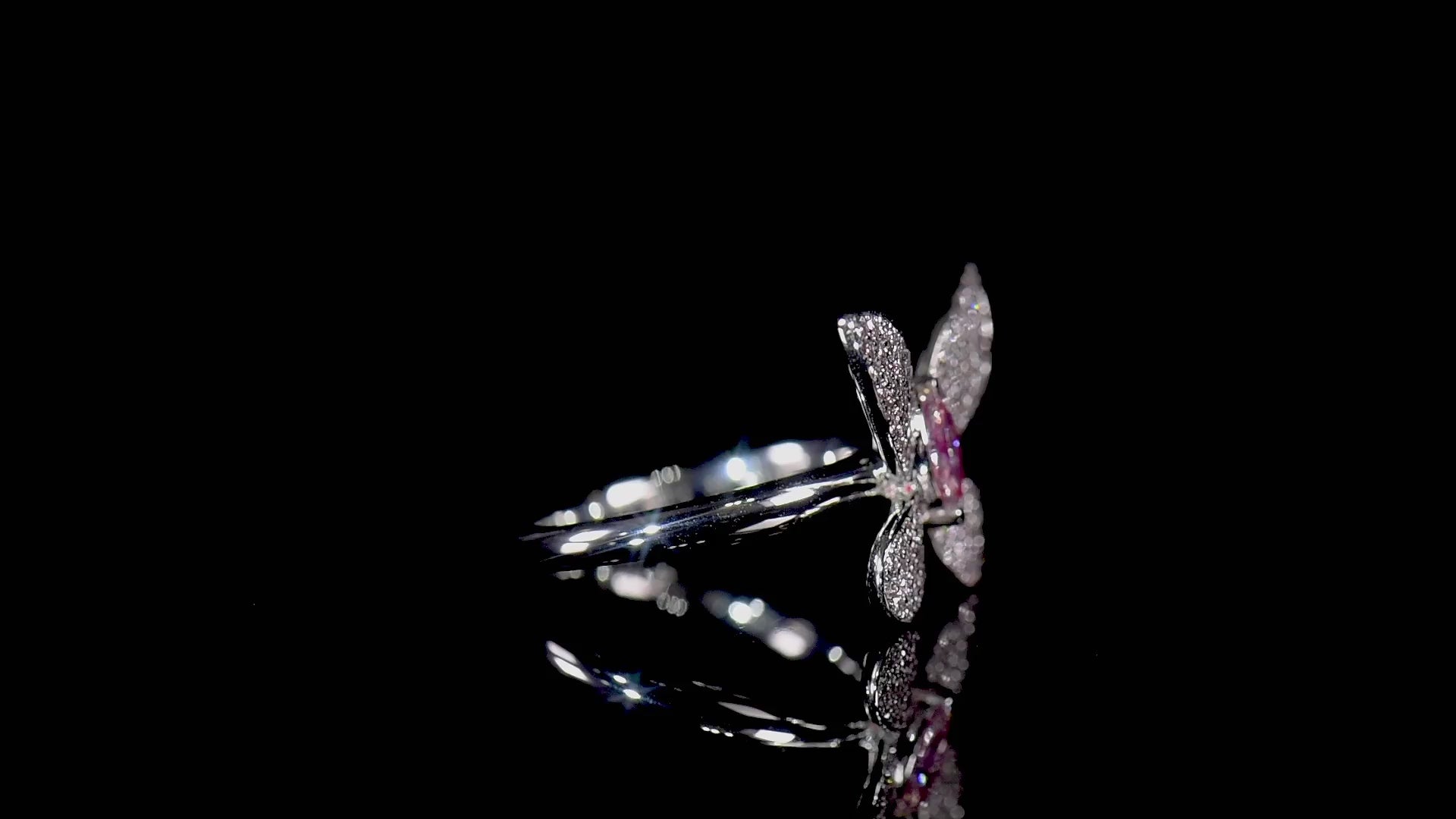 Natural Fancy Light Pink Diamond Ring, 18K White & Rose Gold, Marquise Shape, 0.67 Ct. TW