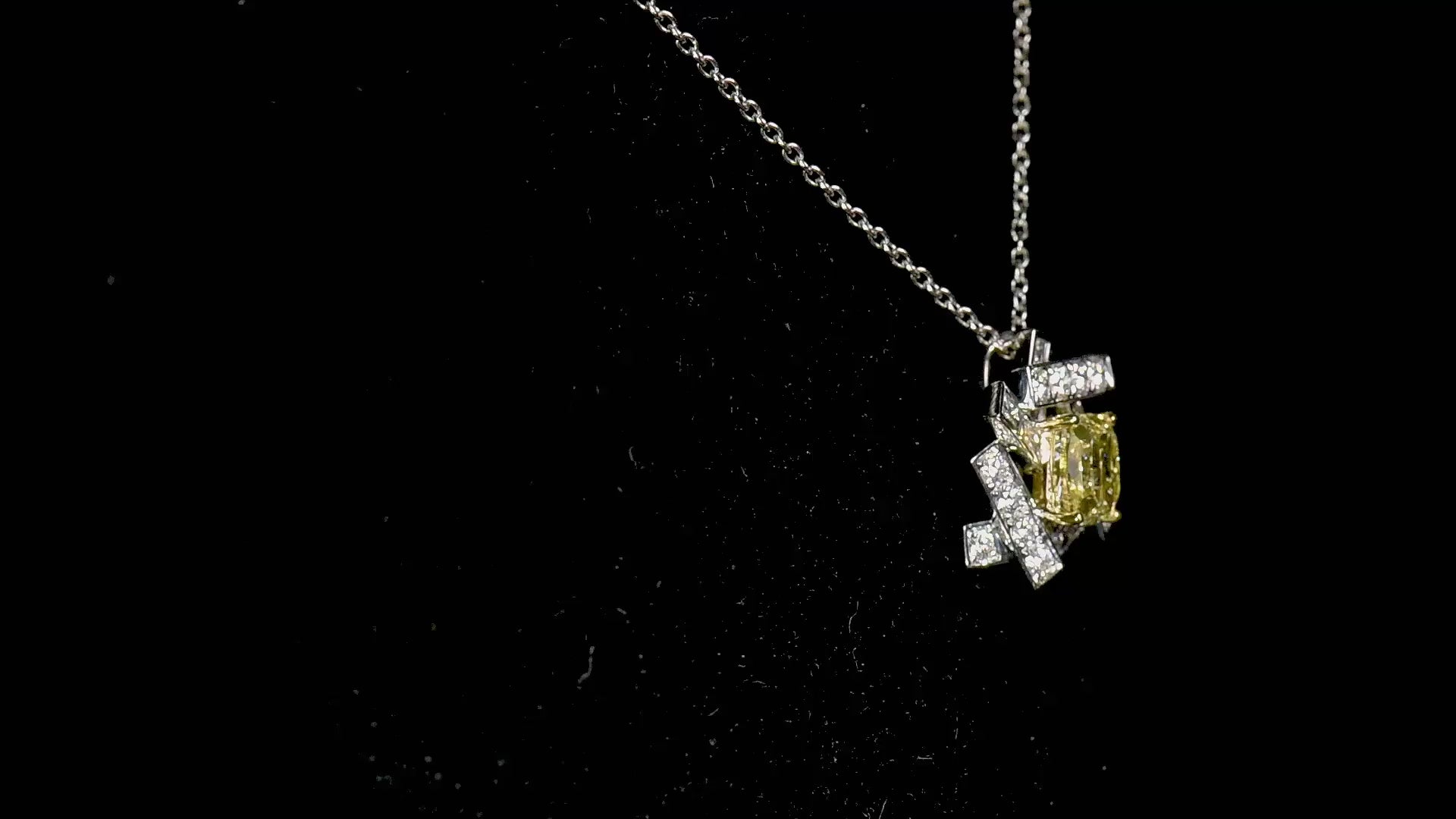 Fancy Yellow Diamond Pendant, 4.55 Ct. TW, Cushion shape, GIA Certified
