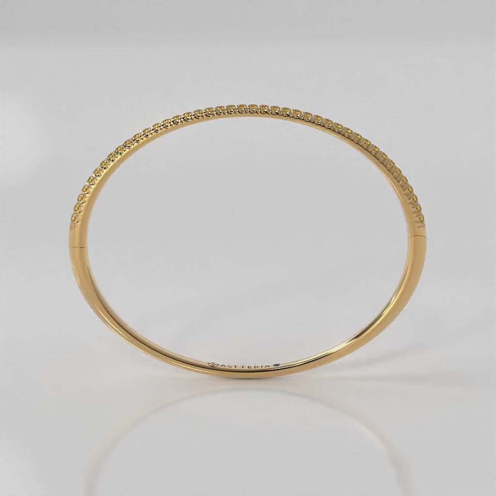 Centuria™ Bangle with Half Pavé yellow diamonds, 14K yellow gold, 18K yellow gold