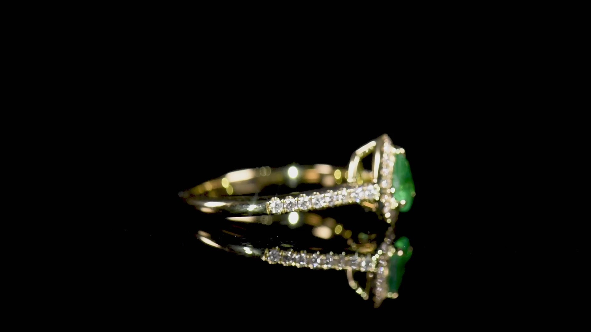 Natural Green Emerald Ring, 0.63 Ct. TW