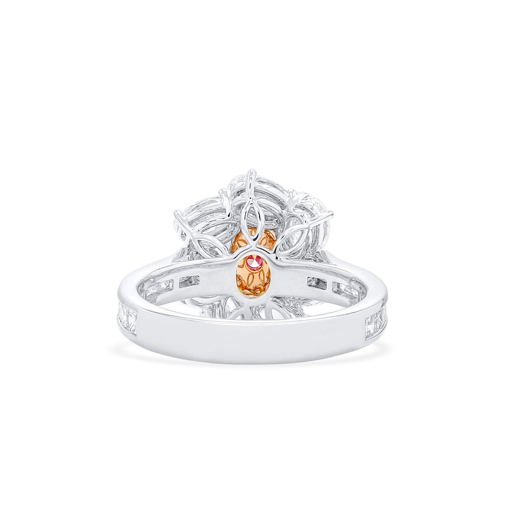 Very Light Pink and White Diamond Ring,0.50 Ct. (3.09 Ct. TW), Oval Shape, GIA Certified, 2225230737