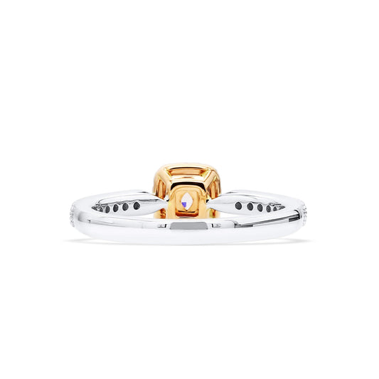 Very Light Pink Diamond Ring, 0.74 Ct. TW, Cushion shape, GIA Certified