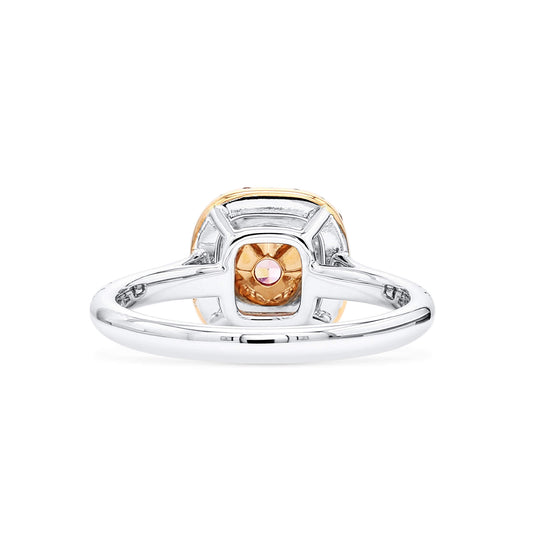 Very Light Pink Diamond Ring, 0.91 Ct. TW, Radiant shape, GIA Certified