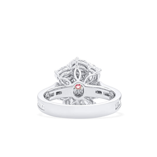 Very Light Pink Diamond Ring, 2.71 Ct. TW, Oval shape, GIA Certified