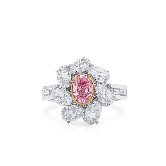 Very Light Pink Diamond Ring, 2.80 Ct. TW, Oval shape, GIA Certified