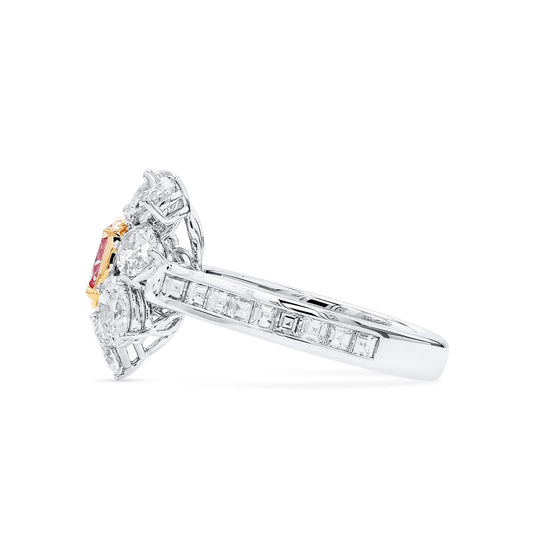 Very Light Pink Diamond Ring, 2.82 Ct. TW, Oval shape, GIA Certified