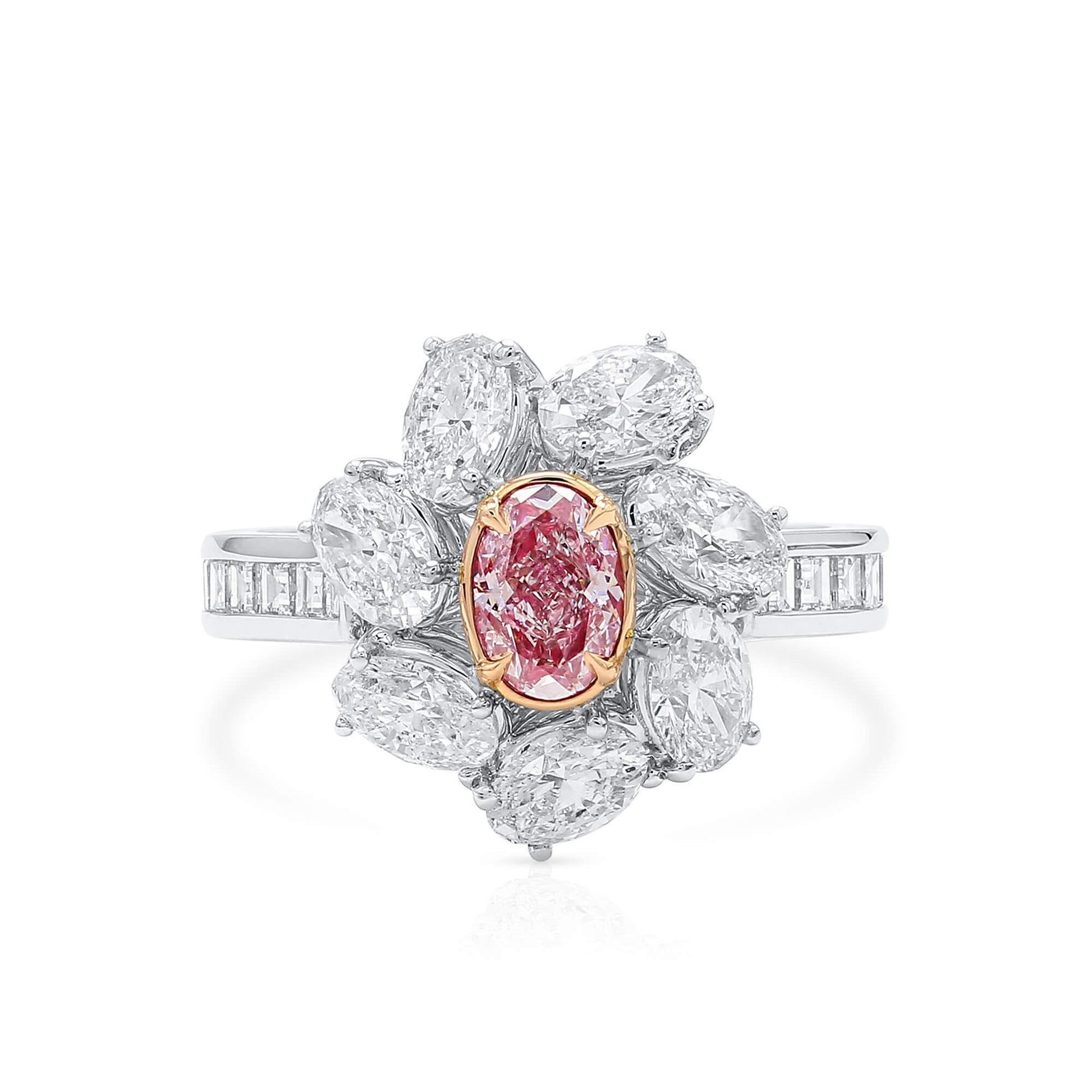 Very Light Pink Diamond Ring, 2.82 Ct. TW, Oval shape, GIA Certified