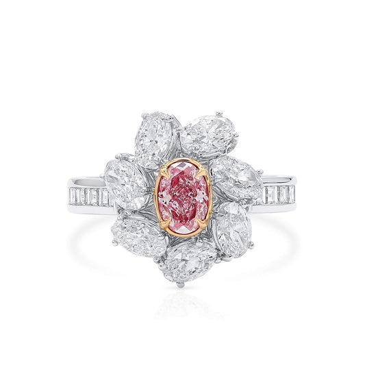 Very Light Pink Diamond Ring, 2.82 Ct. TW, Oval shape, GIA Certified