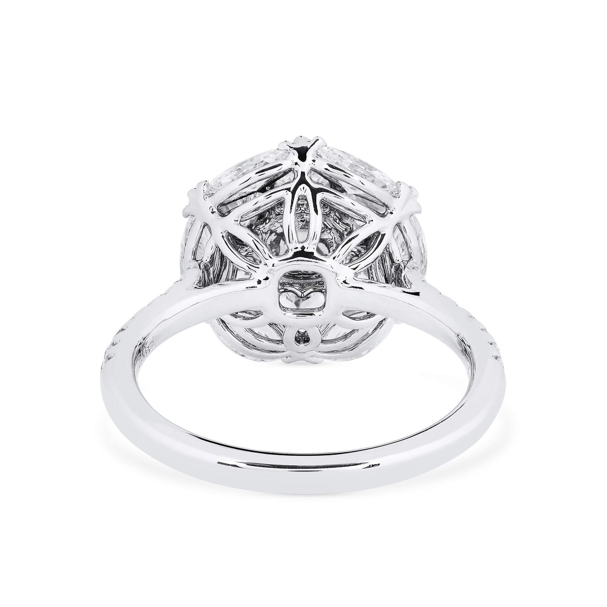 Very Light Pink Diamond Ring, 2.83 Ct. TW, Cushion shape, GIA Certified