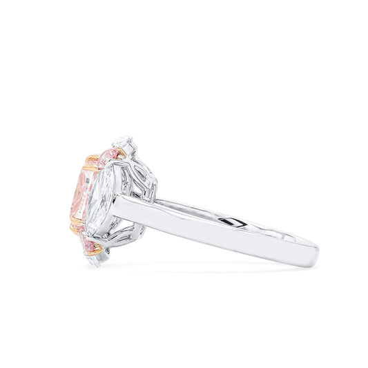 Very Light Pink Diamond Ring, 3.66 Ct. TW, Cushion shape, GIA Certified