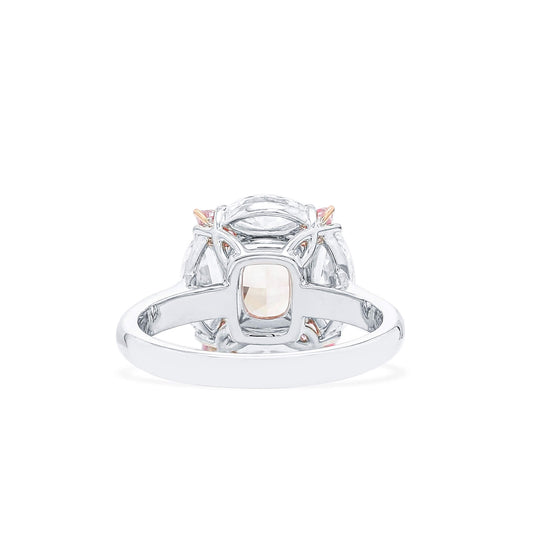 Very Light Pink Diamond Ring, 3.66 Ct. TW, Cushion shape, GIA Certified