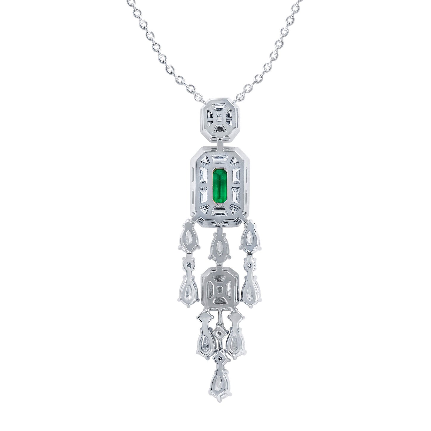 Natural Vivid Green Colombia Emerald Pendant, 5.31 Ct. TW, Octagonal shape, GRS Certified