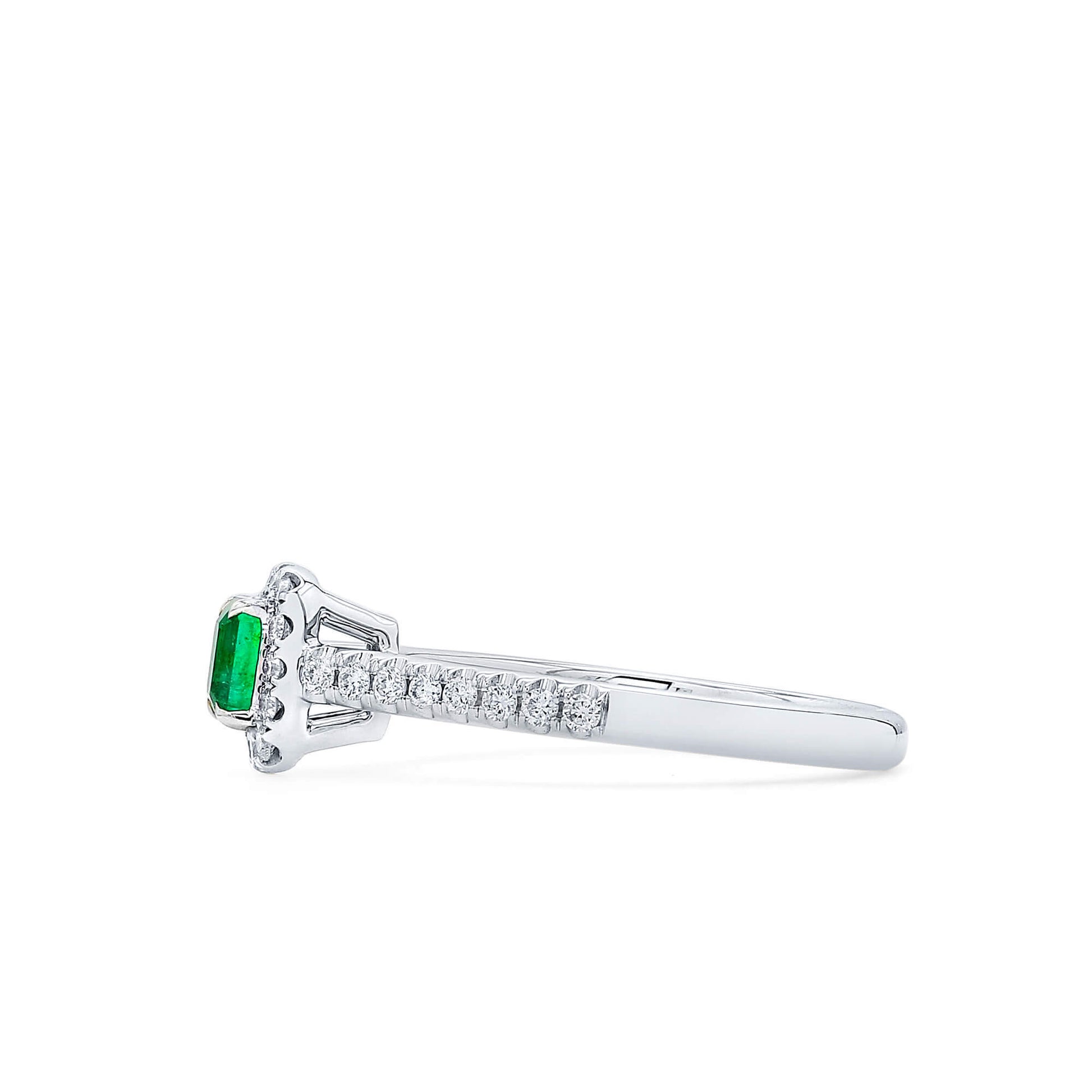 Vivid Green Emerald And Diamond Ring, 0.36 Ct. (0.58 Ct. TW), G2112020310