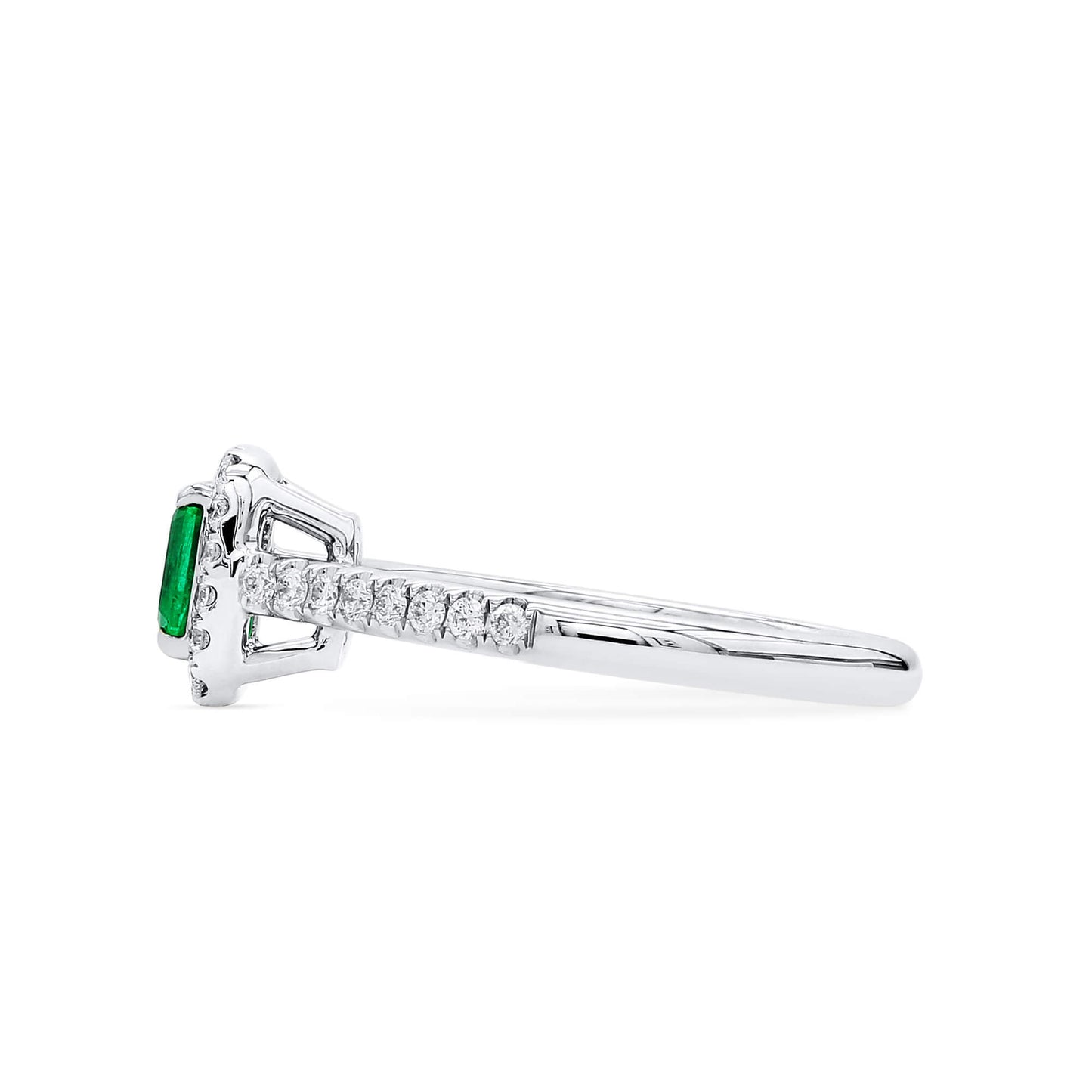Vivid Green Emerald And Diamond Ring, 0.36 Ct. (0.62 Ct. TW), G2111260104