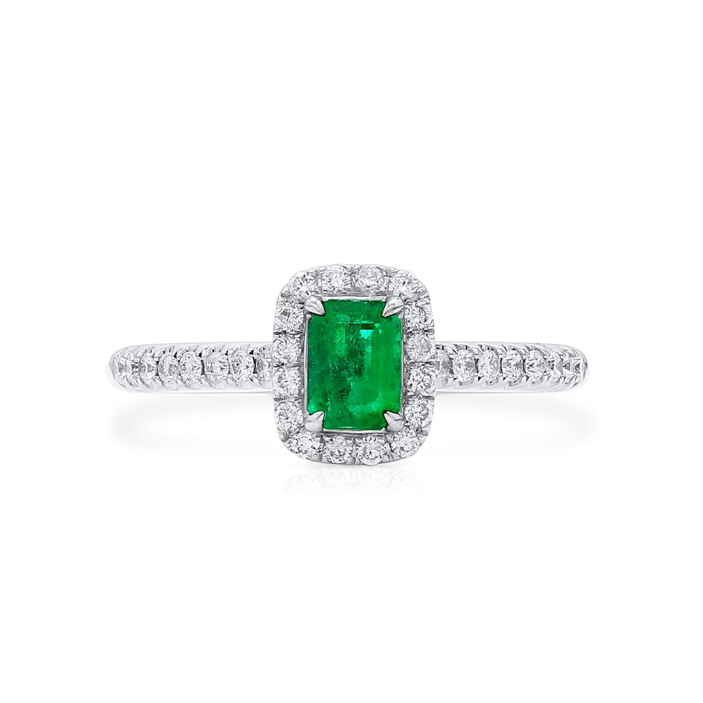 Vivid Green Emerald And Diamond Ring, 0.36 Ct. (0.62 Ct. TW), G2111260104