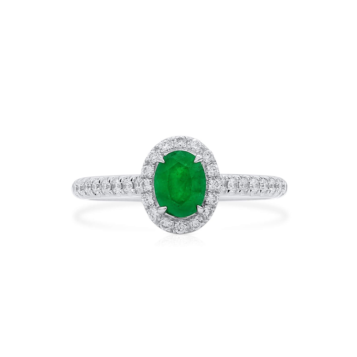 Vivid Green Emerald And Diamond Ring, 0.61 Ct. (0.87 Ct. TW), G2111260109