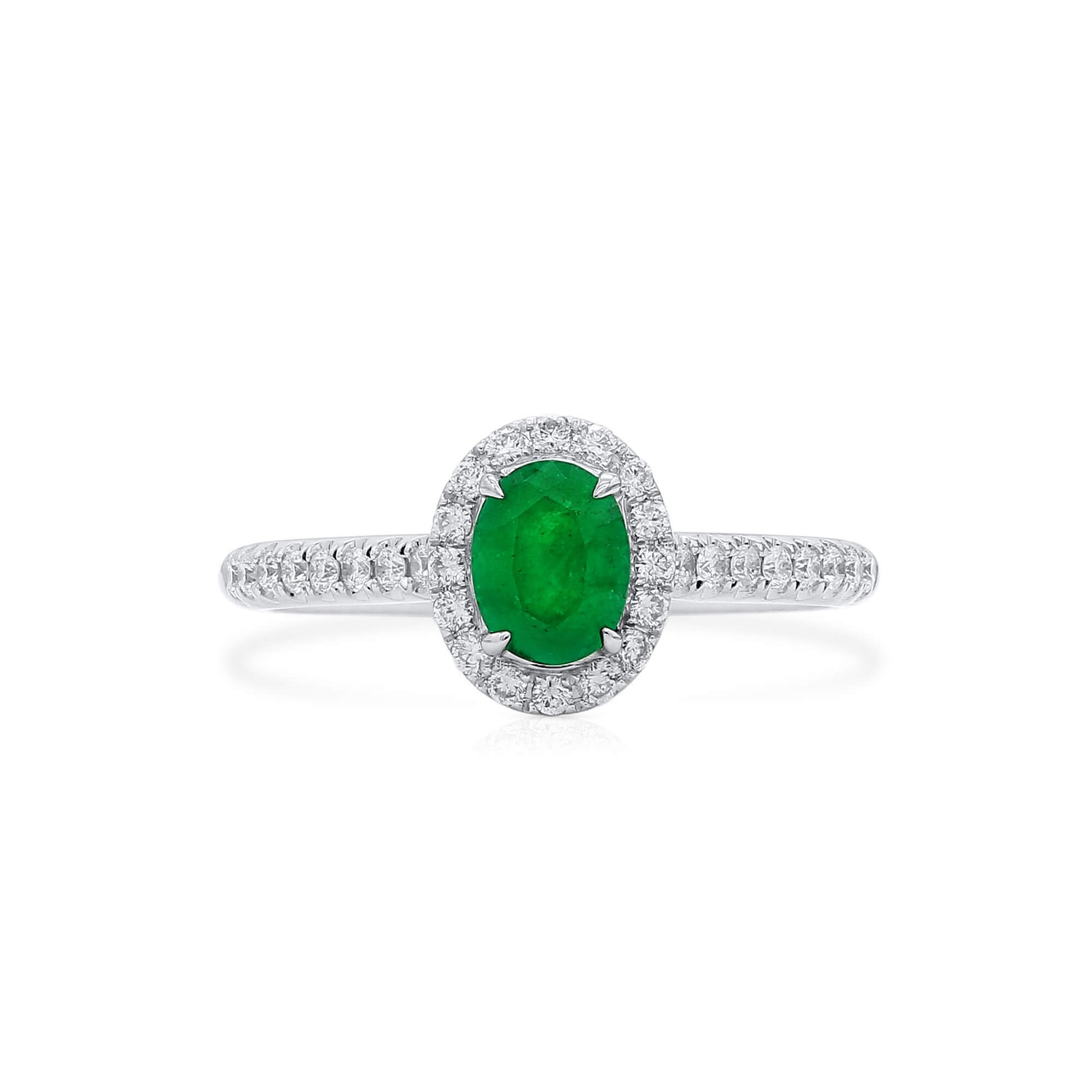 Vivid Green Emerald And Diamond Ring, 0.61 Ct. (0.87 Ct. TW), G2111260109
