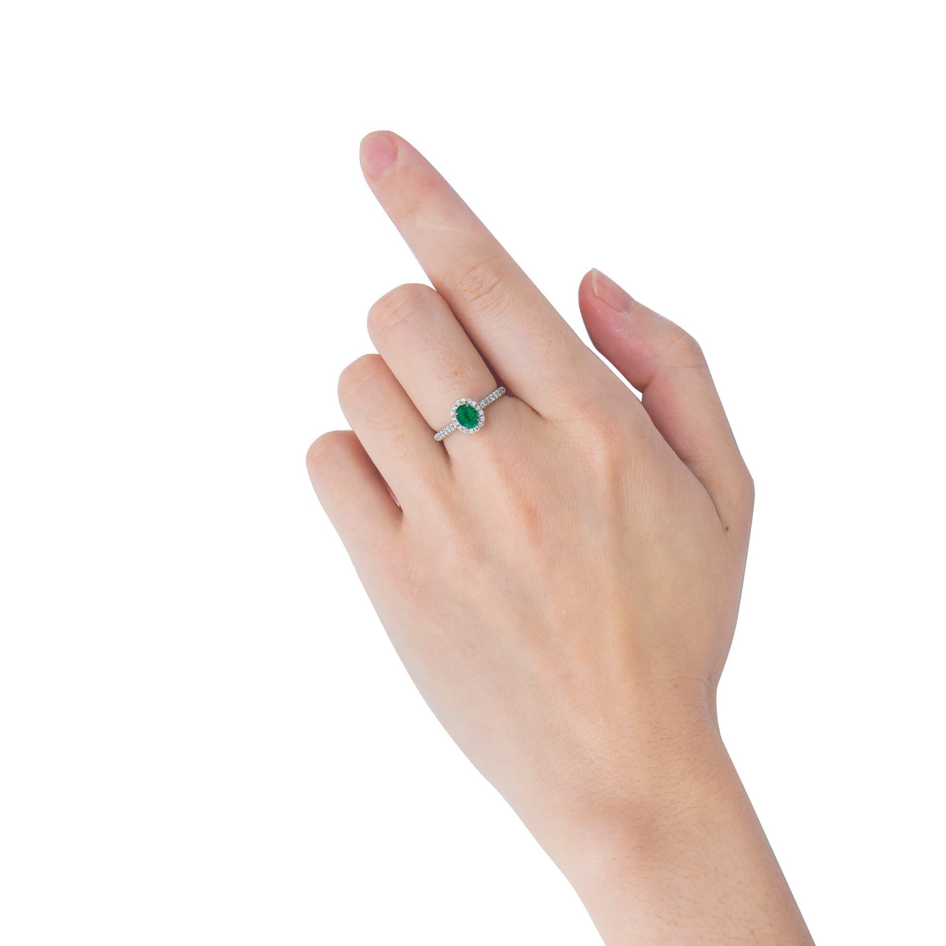 Vivid Green Emerald And Diamond Ring, 0.62 Ct. (0.87 Ct. TW), G2112020315